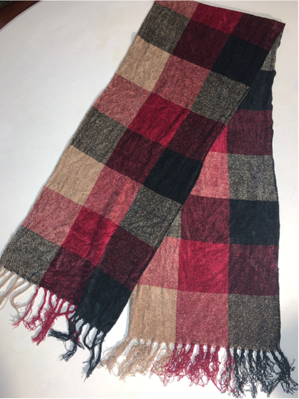 Women's Unbranded Plaid Scarf One Size Red Black